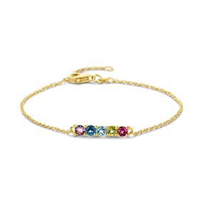 armband natuurlijke kleurstenen 16 - 18 cm
