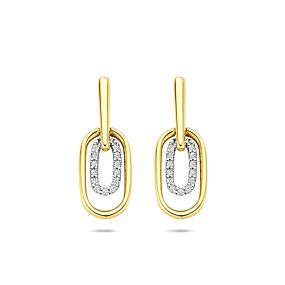 oorhangers diamant 0.08ct (2x 0.04ct) h si 20 mm