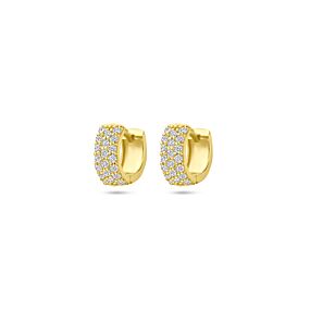 Klapoorringen diamant 0.40ct (2x 0.20ct) h si 10 mm