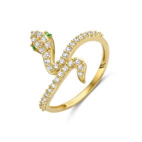 ring slang smaragd en zirkonia