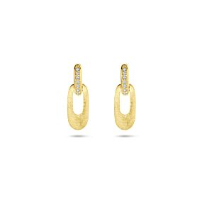 boucles d'oreilles poli/mat diamant 0.04ct (2x 0.02ct) h si 16 mm