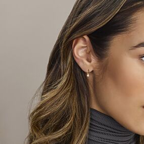 earrings with zirconia pendants 14 mm
