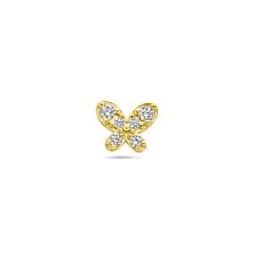 flat back piercing vlinder zirkonia 4,5 mm