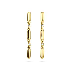 boucles d'oreilles diamant 0.06ct (2x 0.03ct) h si 32 mm