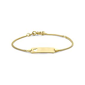 bracelet à faire graver plaque coeur 5 mm – or