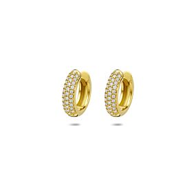 klapoorringen diamant 0.21ct (2x 0.105ct) h si 12 mm