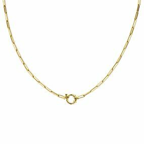 collier paperclip vierkante buis 3,0 mm 45 cm met groot springslot