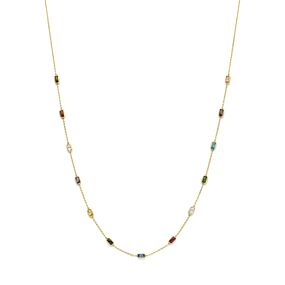 9k collier gekleurd zirkonia 41 - 43 - 45 cm