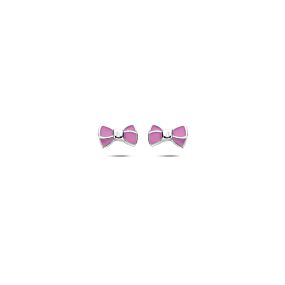 boucles d’oreilles à clous nœud rose 4 mm