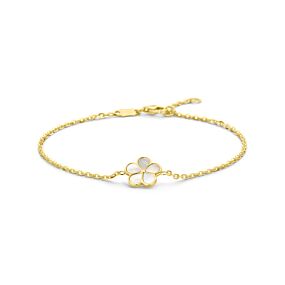 armband parelmoer bloem 16 - 18 cm