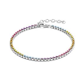 tennisarmband meerdere kleuren zirkonia 2,4 mm 16 + 3 cm