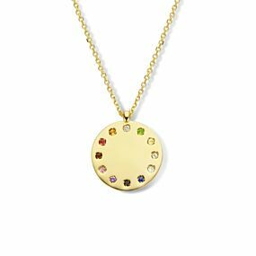 collier graveerplaatje natuurlijke kleurstenen en diamant 0.01ct h si  41 - 43 - 45 cm